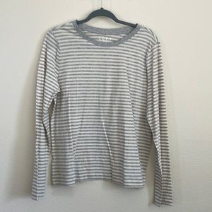 Never worn gray and white long sleeve from the loft